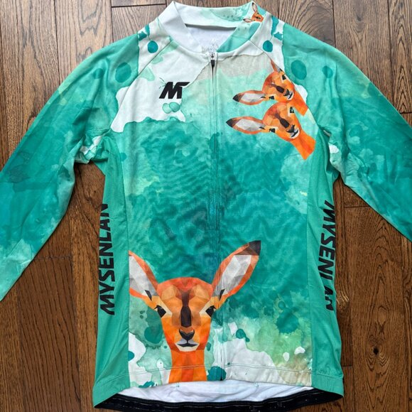 Mysenlan Women's Cycling Long Sleeve Breathable Jersey Green Nature Graphic XL - Picture 8 of 13